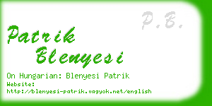 patrik blenyesi business card